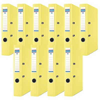 DONAU Premium Carpeta fina (10 unidades, DIN A4, 5 cm, 10 unidades), color amarillo, cubierta de plástico, PP, cartón, papel ranurado, carpeta de oficina, con anillas, lunares verdes DONAU Premium Carpeta fina (10 unidades, DIN A4, 5 cm, 10 unidades), color amarillo, cubierta de plástico, PP, cartón, papel ranurado, carpeta de oficina, con anillas, lunares verdes