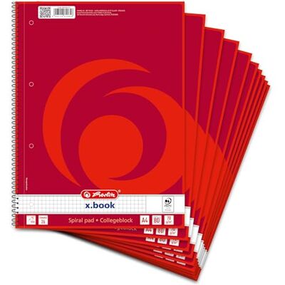herlitz Landre College Lote de 10 libretas A4, 80 páginas cuadriculadas con margen, 70 g/m² herlitz Landre College Lote de 10 libretas A4, 80 páginas cuadriculadas con margen, 70 g/m²