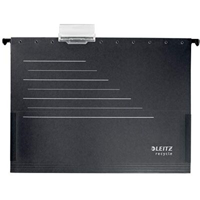 Leitz Alpha Carpeta Colgante, A4, Respetuoso con el Medio Ambiente, Alta Calidad, Gama Recycle, Negro/Gris, Leitz Alpha Carpeta Colgante, A4, Respetuoso con el Medio Ambiente, Alta Calidad, Gama Recycle, Negro/Gris,