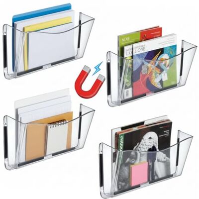 Azar Displays Azar Display Archivador de pared con cinta magnética (bolsillo individual), transparente Azar Displays Azar Display Archivador de pared con cinta magnética (bolsillo individual), transparente