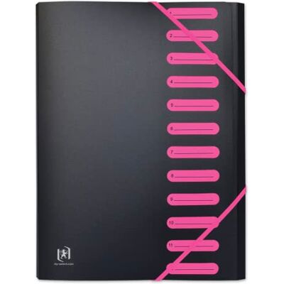 Oxford Clasificador extensible 12 compartimentos A4 Students Manta Polypro Bicolor, Negro/Rosa Oxford Clasificador extensible 12 compartimentos A4 Students Manta Polypro Bicolor, Negro/Rosa