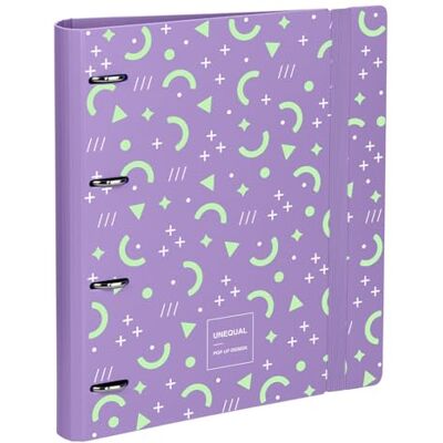 Grafoplas Archivador 4 Anillas A4 con Recambio, Separadores, Planner, Pegatinas y Sobre Transparente, Lavanda, Carpebook Polyfoam Unequal Pop Up Design, Resistente y Ultraligero, Apertura 360 Grafoplas Archivador 4 Anillas A4 con Recambio, Separadores, Planner, Pegatinas y Sobre Transparente, Lavanda, Carpebook Polyfoam Unequal Pop Up Design, Resistente y Ultraligero, Apertura 360
