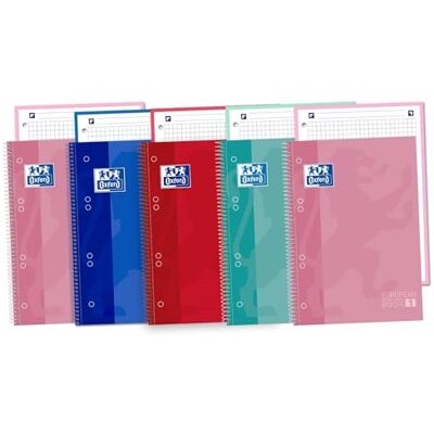 Oxford Classic, Cuaderno A5 (14.8 x 21 cm) Europeanbook-1, Tapa Extradura, 80 Hojas Microperforadas, Cuadrícula 5x5, Paquete 5 unidades, Colores surtidos Oxford Classic, Cuaderno A5 (14.8 x 21 cm) Europeanbook-1, Tapa Extradura, 80 Hojas Microperforadas, Cuadrícula 5x5, Paquete 5 unidades, Colores surtidos