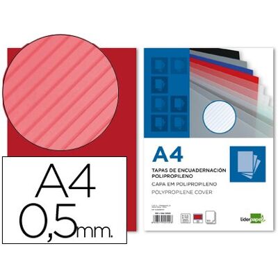Liderpapel Pack De 100 Tapas De Encuadernación, A4, 0.5 Mm Liderpapel Pack De 100 Tapas De Encuadernación, A4, 0.5 Mm