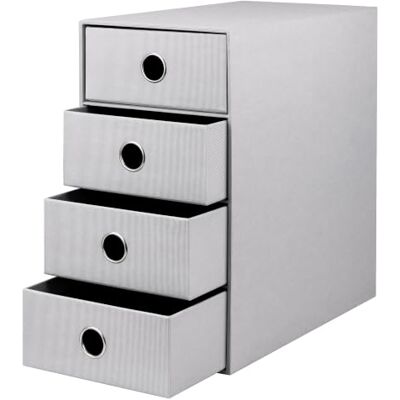 Rössler Papier Caja S.O.H.O. de 4 cajones para DIN A5, con orificio de agarre, Piedra, 250 x 175 x 320 mm, 1 unidad Rössler Papier Caja S.O.H.O. de 4 cajones para DIN A5, con orificio de agarre, Piedra, 250 x 175 x 320 mm, 1 unidad