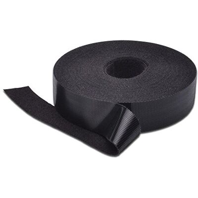 Digitus Cinta de gancho y bucle para cableado estructurado, 20 mm de ancho, Rollo de 10 m, Negro Digitus Cinta de gancho y bucle para cableado estructurado, 20 mm de ancho, Rollo de 10 m, Negro