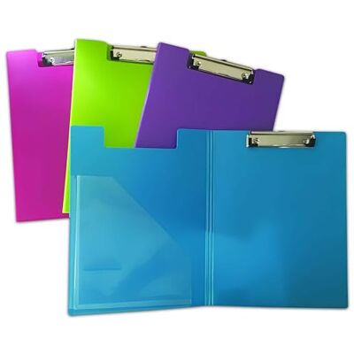 SECO Portapapeles A4+ con cubierta de PVC con clip resistente, paquete de 4 colores surtidos SECO Portapapeles A4+ con cubierta de PVC con clip resistente, paquete de 4 colores surtidos