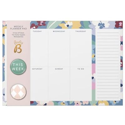 Busy B Weekly Planner Pad Floral Design – Week-to-View Planner with 52 Tear-Off Sheets, Two Handy Magnets, Perforated Lists & Space for Notes Perfect for Staying on Track of Plans & Reminders Busy B Weekly Planner Pad Floral Design – Week-to-View Planner with 52 Tear-Off Sheets, Two Handy Magnets, Perforated Lists & Space for Notes Perfect for Staying on Track of Plans & Reminders