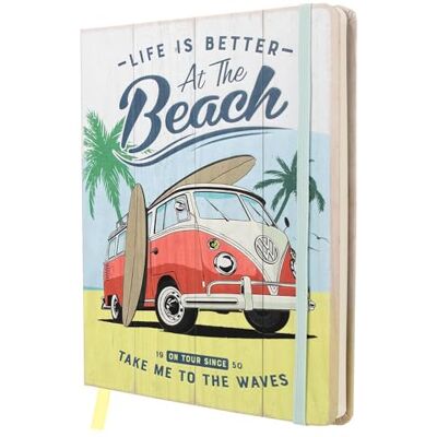 ART Libreta retro, A5, VW Bulli – Beach – Idea de regalo de furgoneta Volkswagen, Official License Product (OLP), cuaderno puntuado, diseño vintage ART Libreta retro, A5, VW Bulli – Beach – Idea de regalo de furgoneta Volkswagen, Official License Product (OLP), cuaderno puntuado, diseño vintage