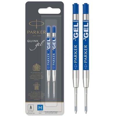 PARKER QUINK recambios de tinta de gel punta mediana (0,7 mm) Tinta azul 2 unidades PARKER QUINK recambios de tinta de gel punta mediana (0,7 mm) Tinta azul 2 unidades