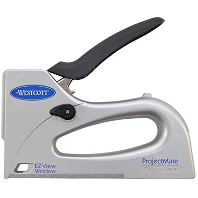 Westcott Grapadora manual multiuso, mango ergonómico, plateado Westcott Grapadora manual multiuso, mango ergonómico, plateado