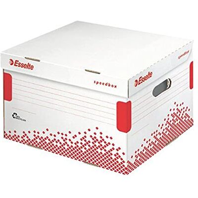 Esselte Caja de almacenamiento y transporte Speedbox de 5 x 80/4 x 100 mm, color blanco Esselte Caja de almacenamiento y transporte Speedbox de 5 x 80/4 x 100 mm, color blanco