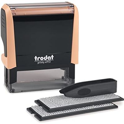 Trodat Printy 4913 Sello autoentintable para escribir texto, 5 líneas, color negro, 58 x 22 mm Trodat Printy 4913 Sello autoentintable para escribir texto, 5 líneas, color negro, 58 x 22 mm