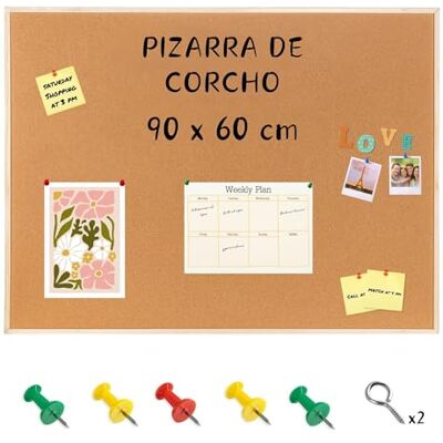 Creative 90 x 60 cm (+-2cm) XL Grande Tablero de Corcho Pizarra Creative 90 x 60 cm (+-2cm) XL Grande Tablero de Corcho Pizarra