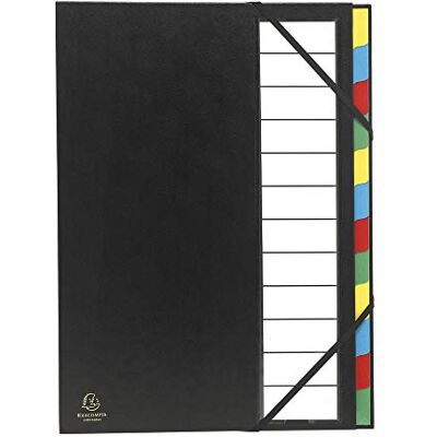 Exacompta 237909 Clasificador con tapa dura, 12 posiciones, multicolor Exacompta 237909 Clasificador con tapa dura, 12 posiciones, multicolor