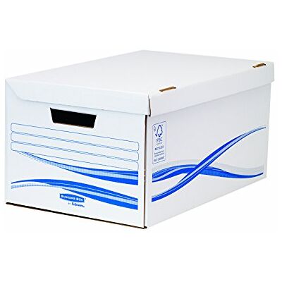 Bankers Box Basic Flip Top Box Maxi caja de almacenamiento, paquete de 5 Bankers Box Basic Flip Top Box Maxi caja de almacenamiento, paquete de 5