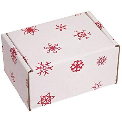 ONLY BOXES , Caja con estampado de navidad, Caja para almacenamiento, Caja de cartón de color Blanco, Talla S, 4 Unidades () ONLY BOXES , Caja con estampado de navidad, Caja para almacenamiento, Caja de cartón de color Blanco, Talla S, 4 Unidades ()