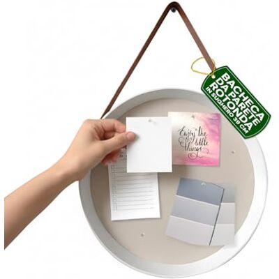 Avilia Tablón de anuncios de corcho redondo de 39 cm de diámetro, tablero de fotos, recordatorios y Moodboard Tablero de corcho natural para oficina y dormitorio, diseño moderno con chinchetas Avilia Tablón de anuncios de corcho redondo de 39 cm de diámetro, tablero de fotos, recordatorios y Moodboard Tablero de corcho natural para oficina y dormitorio, diseño moderno con chinchetas