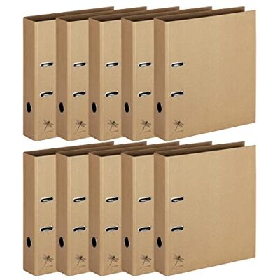 Pagna Archivador A4 puro, práctico mecanismo de 2 anillas, cartón gris estable recubierto con papel kraft (10) Pagna Archivador A4 puro, práctico mecanismo de 2 anillas, cartón gris estable recubierto con papel kraft (10)