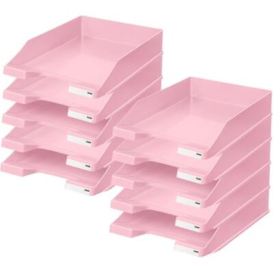 HAN 1027-X-886 Bandeja para Cartas (10 Unidades, hasta Formato A4/C4, 1027-X-886), Color Rosa Pastel HAN 1027-X-886 Bandeja para Cartas (10 Unidades, hasta Formato A4/C4, 1027-X-886), Color Rosa Pastel