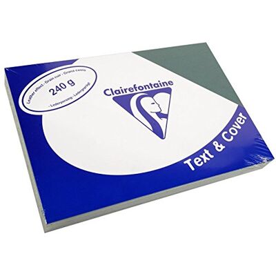 Clairefontaine 2763 C carátulas – rückwände, cartón con estructura de cuero, DIN A4, 240 g/m², 100 unidades), color verde oscuro Clairefontaine 2763 C carátulas – rückwände, cartón con estructura de cuero, DIN A4, 240 g/m², 100 unidades), color verde oscuro