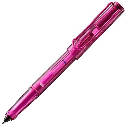Lamy balloon pink: bolígrafo roller transparente con cuerpo de plástico y clip automático, zonas de agarre ergonómicas y ancho de trazo B, con recambio T 11 roller en azul. Lamy balloon pink: bolígrafo roller transparente con cuerpo de plástico y clip automático, zonas de agarre ergonómicas y ancho de trazo B, con recambio T 11 roller en azul.