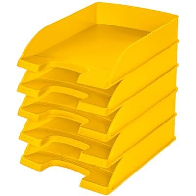 Leitz Plus Bandeja para documentos (5 unidades), color amarillo Leitz Plus Bandeja para documentos (5 unidades), color amarillo