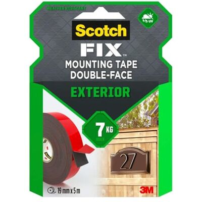 Scotch FIX Scotch-Fix Cinta de montaje para exteriores 411-1950-P, 19 mm x 5m, 1 rollo/pack (el embalaje puede variar) Scotch FIX Scotch-Fix Cinta de montaje para exteriores 411-1950-P, 19 mm x 5m, 1 rollo/pack (el embalaje puede variar)