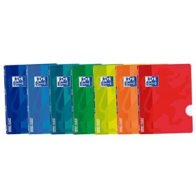 Oxford , Libretas Grapadas A4, Una Raya con Dos Márgenes, Tapa Plástico, 48 Hojas. Pack 7 Cuadernos Sin Espiral, Colores Aleatorios Oxford , Libretas Grapadas A4, Una Raya con Dos Márgenes, Tapa Plástico, 48 Hojas. Pack 7 Cuadernos Sin Espiral, Colores Aleatorios