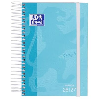 Oxford Touch, Agenda 2026 2027, Día por Página, Tapa Extradura, A5 (15x21 cm), Español, Color Ice Mint Oxford Touch, Agenda 2026 2027, Día por Página, Tapa Extradura, A5 (15x21 cm), Español, Color Ice Mint
