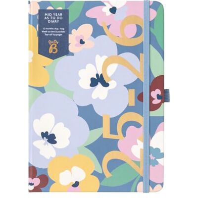 Busy B A5 Diary Mid-Year Academic Planner Aug '25 Aug '26 Floral Print Journal Cover Weekly Planner with To-Do Lists, Notes, Week-to-View, 3 Pockets, Year Planner & Elastic Closure Busy B A5 Diary Mid-Year Academic Planner Aug '25 Aug '26 Floral Print Journal Cover Weekly Planner with To-Do Lists, Notes, Week-to-View, 3 Pockets, Year Planner & Elastic Closure