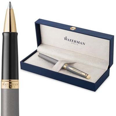 Waterman Hémisphère Pluma estilográfica La Edición Discreta Gris piedra plumín mediano de acero inoxidable estuche de regalo Waterman Hémisphère Pluma estilográfica La Edición Discreta Gris piedra plumín mediano de acero inoxidable estuche de regalo