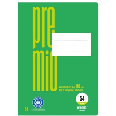 Staufen Cuaderno de vocabulario verde – DIN A4, líneas 54 (cuaderno de palabras con 2 líneas divisorias), 2 cuadernos de 40 hojas cada una, papel reciclado de 90 g/m², esquinas redondas para evitar Staufen Cuaderno de vocabulario verde – DIN A4, líneas 54 (cuaderno de palabras con 2 líneas divisorias), 2 cuadernos de 40 hojas cada una, papel reciclado de 90 g/m², esquinas redondas para evitar