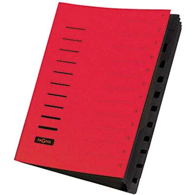 Pagna Ordnungsmappe, DIN A4, aus Karton, 12 Fächer, rot Pagna Ordnungsmappe, DIN A4, aus Karton, 12 Fächer, rot