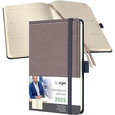 Sigel Conceptum Agenda semanal 2025, diseño taupe, 9,5 x 15 cm, tapa dura, 176 páginas, taupe Sigel Conceptum Agenda semanal 2025, diseño taupe, 9,5 x 15 cm, tapa dura, 176 páginas, taupe