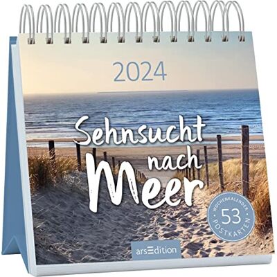 Ars Edition Calendario de postales Anhelo de mar 2024: calendario semanal 2024, 53 postales llenas de pequeños tiempos en el mar Ars Edition Calendario de postales Anhelo de mar 2024: calendario semanal 2024, 53 postales llenas de pequeños tiempos en el mar