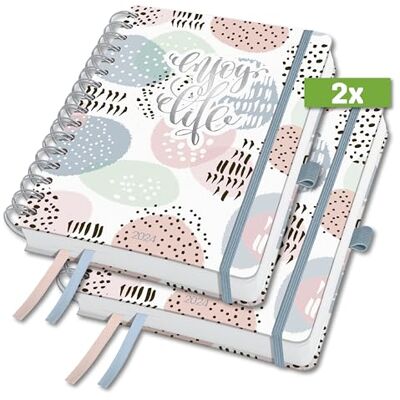 Sigel J4602 Jolie Agenda de espira 2024, Rose Inspiration, 16,8 x 21,5 cm, tapa dura, 240 páginas, rosa, verde menta, gris, 2 piezas Sigel J4602 Jolie Agenda de espira 2024, Rose Inspiration, 16,8 x 21,5 cm, tapa dura, 240 páginas, rosa, verde menta, gris, 2 piezas