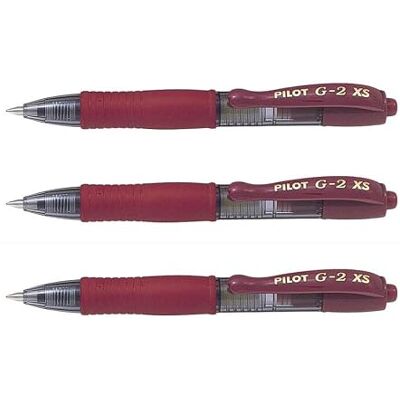 PILOT Lote de 3 bolígrafos de tinta de gel XS7 PIXIE (0,7 mm), color burdeos PILOT Lote de 3 bolígrafos de tinta de gel XS7 PIXIE (0,7 mm), color burdeos