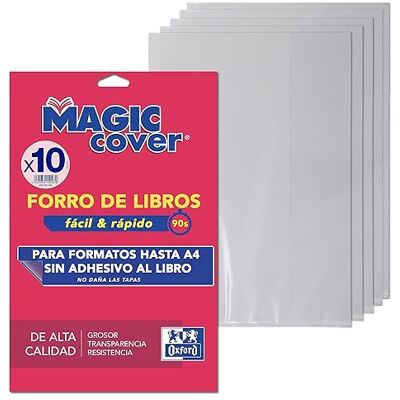 Oxford , Forro de Libros Ajustable A4, PP Transparente 75 micras, Pack 10 unidades Oxford , Forro de Libros Ajustable A4, PP Transparente 75 micras, Pack 10 unidades