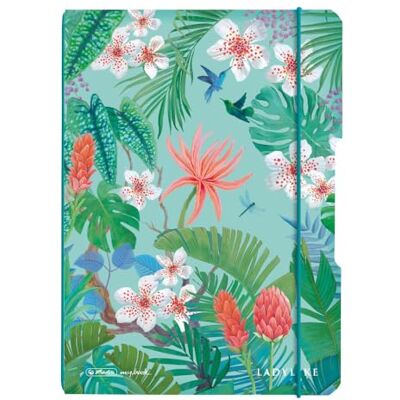 herlitz Cuaderno flexible A5, 40 hojas de puntos, diseño de Ladylike Jungle herlitz Cuaderno flexible A5, 40 hojas de puntos, diseño de Ladylike Jungle