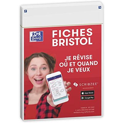 Oxford Revision 2.0 Lote de 50 enchufes Bristol (A5, 14, 8 x 21 cm), color blanco a la cara Oxford Revision 2.0 Lote de 50 enchufes Bristol (A5, 14, 8 x 21 cm), color blanco a la cara
