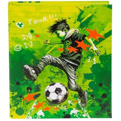 Goldbuch Stürmer, Archivador, tamaño 26 x 32 x 4 cm, cubierta de impresión artística, grapadora con mecanismo de 2 anillas de metal, formato DIN A4, diseño de jugador de fútbol, color verde Goldbuch Stürmer, Archivador, tamaño 26 x 32 x 4 cm, cubierta de impresión artística, grapadora con mecanismo de 2 anillas de metal, formato DIN A4, diseño de jugador de fútbol, color verde