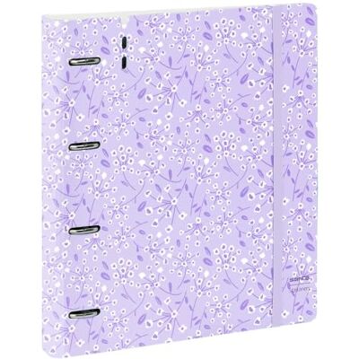 Safta Archivador 4 Anillas 35 mm A4 PP Foam con Recambio 100 Hojas 90g y 5 Separadores, Carpesano Carpeta Anillas A4 Cierre de Goma y Apertura 360°, Morado Claro Estampado Flores Safta Archivador 4 Anillas 35 mm A4 PP Foam con Recambio 100 Hojas 90g y 5 Separadores, Carpesano Carpeta Anillas A4 Cierre de Goma y Apertura 360°, Morado Claro Estampado Flores