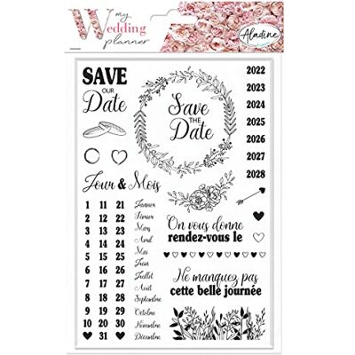 Aladine Wedding Planner SAVE THE DATE Tabla de sellos para organizar y planificar tu boda de forma creativa Aladine Wedding Planner SAVE THE DATE Tabla de sellos para organizar y planificar tu boda de forma creativa