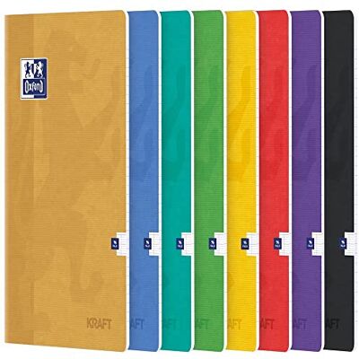 Oxford Cuaderno KRAFT A4, 21 x 29,7 cm, grandes cuadros, 96 páginas grabadas, tapa kraft, colores aleatorios Oxford Cuaderno KRAFT A4, 21 x 29,7 cm, grandes cuadros, 96 páginas grabadas, tapa kraft, colores aleatorios