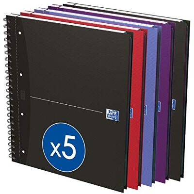 Oxford Essentials Pack de 5 cuadernos doble espiral, tapa extradura, A4+ Oxford Essentials Pack de 5 cuadernos doble espiral, tapa extradura, A4+