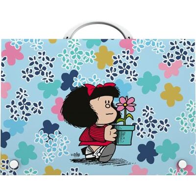 Grafoplas Maletin Escolar con Asa y Cierre de Broche, Polipropileno, Tamaño Folio, 24, 5x34, 5x4cm, Colección Papelería Mafalda Lively Grafoplas Maletin Escolar con Asa y Cierre de Broche, Polipropileno, Tamaño Folio, 24, 5x34, 5x4cm, Colección Papelería Mafalda Lively