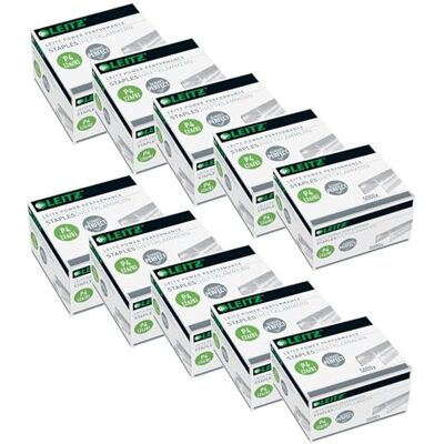 Leitz Power Performance 55590000 P4 Grapas galvanizadas (10 cajas de 5000 grapas cada una) Leitz Power Performance 55590000 P4 Grapas galvanizadas (10 cajas de 5000 grapas cada una)