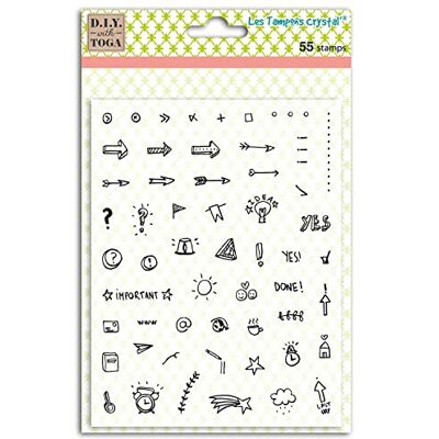 Toga DRAEGER PARIS 1886 – Tabla de 55 Sellos Crystal, Iconos, Bullet Journal, Silicona Transparente 14 x 18 x 0,5 cm Toga DRAEGER PARIS 1886 – Tabla de 55 Sellos Crystal, Iconos, Bullet Journal, Silicona Transparente 14 x 18 x 0,5 cm