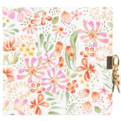 Goldbuch Pianta Rossa Diario infantil, diseño floral, 96 páginas blancas, cuaderno con cerradura, 2 llaves, cubierta de impresión artística, aprox. 16,5 x 16,5 x 1,5 cm Goldbuch Pianta Rossa Diario infantil, diseño floral, 96 páginas blancas, cuaderno con cerradura, 2 llaves, cubierta de impresión artística, aprox. 16,5 x 16,5 x 1,5 cm